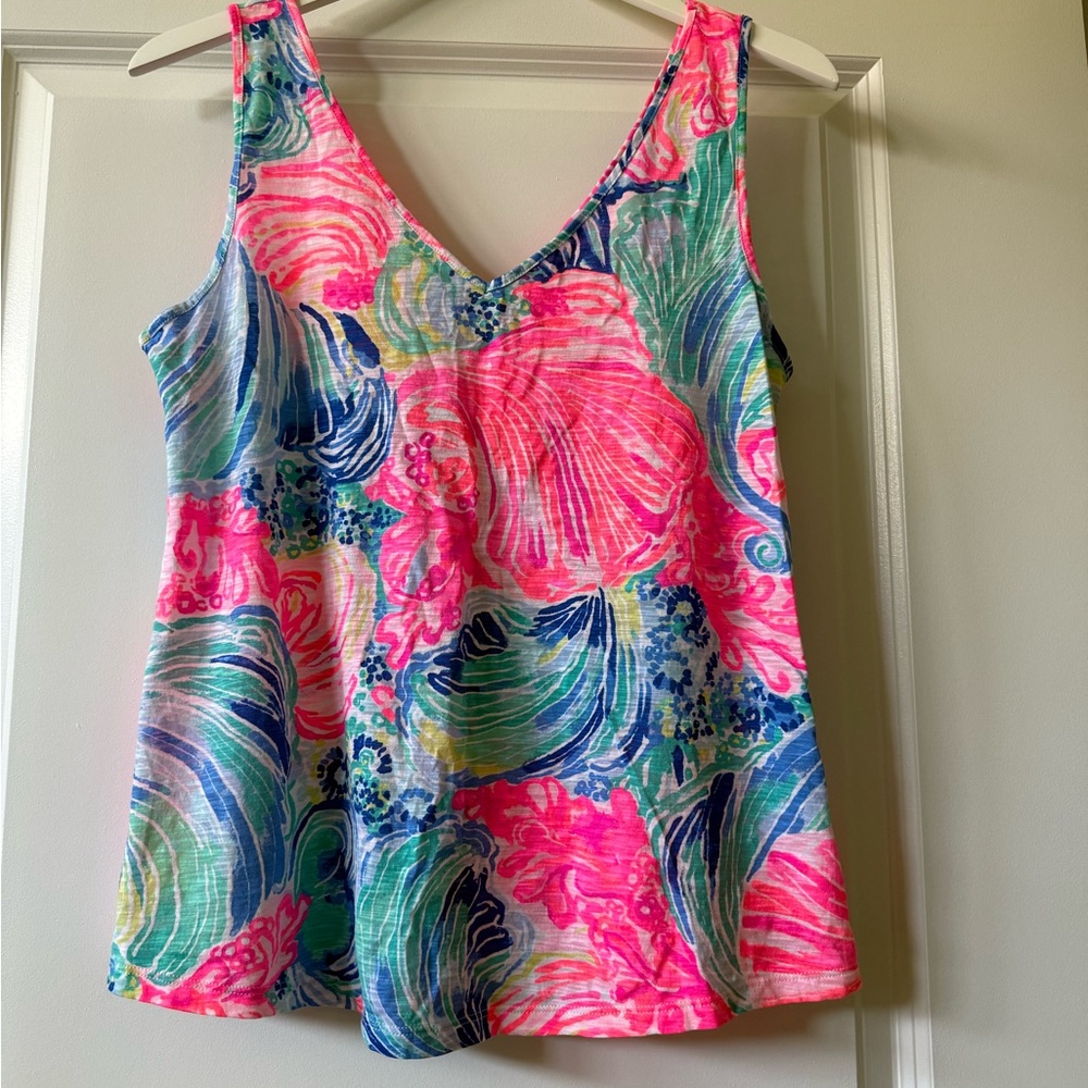 Lilly Pulitzer Vibrant Pink and Blue Tank Top